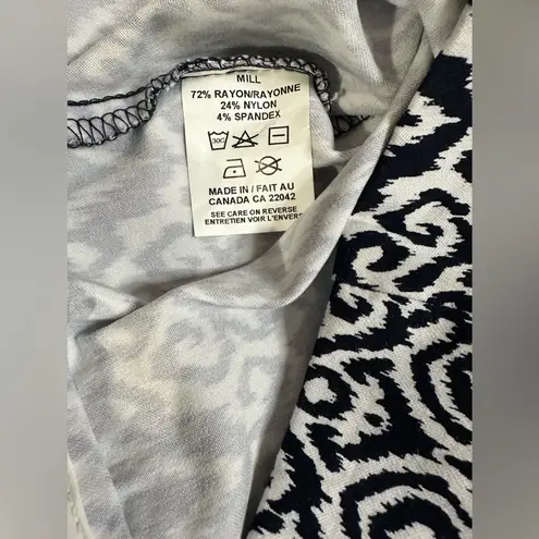 Margaret M Geometrical Black White Pencil Stretch Skirt Size Med EUC