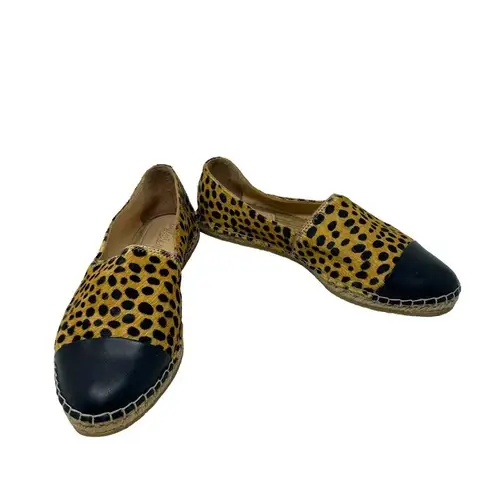 Loeffler Randall Mara Cheetah Leopard Calf Hair Espadrille Flats Size 7.5
