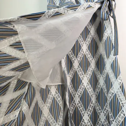 Sandro Dress Illa Cold Shoulder Midi Striped Lace Size EU 36 US 0/2 Wedding