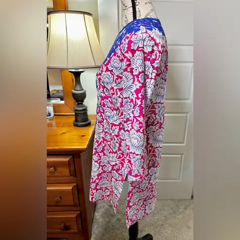 Roberta Roller Rabbit Embroidered Kurta Freymann Pink/BlueTunic Cover Up Sz XS