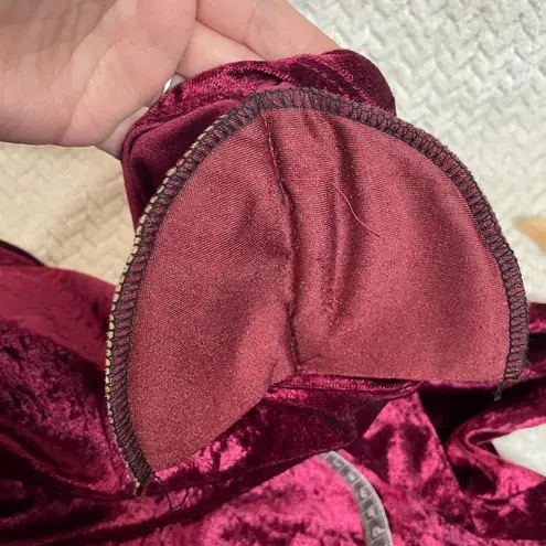 Vintage Fashion Code USA 2 Piece Velvet Burgundy Long Sleeve Skirt Set Women 1X