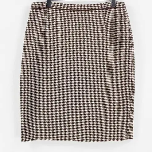 ESCADA Vintage Brown Houndstooth Pencil Mini Skirt Size undefined