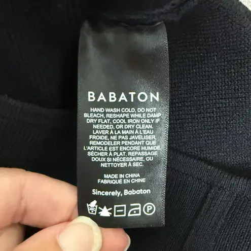 Babaton Aritzia Black Carnegie Sculpt Knit Cap Sleeve Sweetheart Neck Crop Top