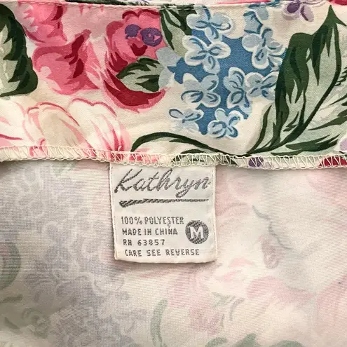 Kathryn Vintage Nightgown Nightie Chemise Slip Dress Lingerie Floral M Medium Pink