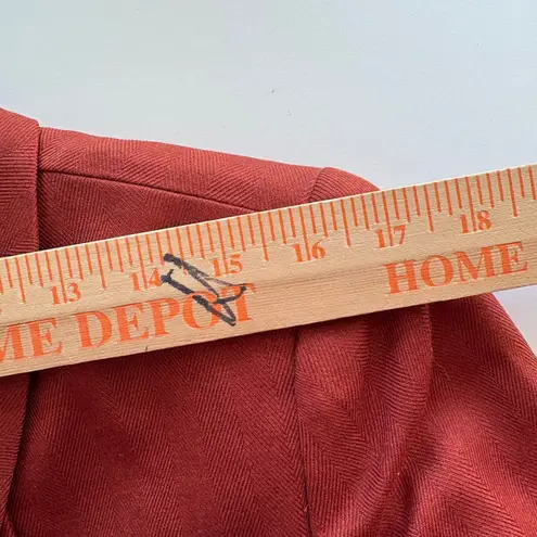 Malcolm & Co Silk Wool Blend Cropped Blazer Jacket Size 8 Double Breasted Red