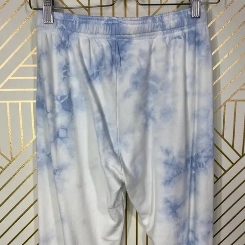 SoulCycle  Tie Dye Joggers Blue/White Tie Waist