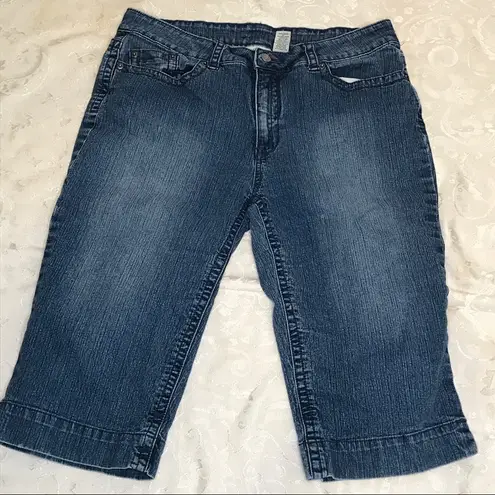 kim rogers Denim Zip Front 5 Pocket Capris