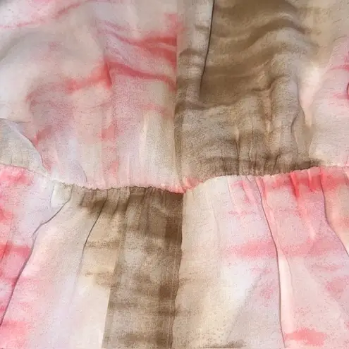 Andree by Unit NWT Tie Dye Romper Cold Shoulder Bell Sleeve Ruffle Hem Sz Lg