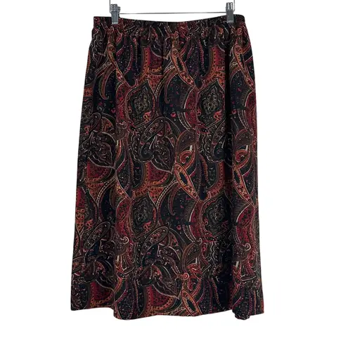 Blair Midi Skirt Womens L Multicolor Paisley Boho Fall Flowy Witchy 70s Hippie