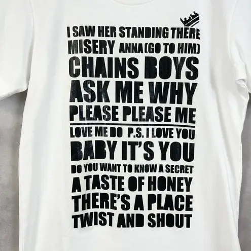 The Beatles Mens Bigi T Shirt Apple Corps Ltd 2009 Graphic Print Unisex Medium White