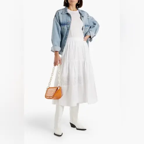 Derek Lam 10 CROSBY Danna tiered broderie anglaise cotton-poplin midi skirt