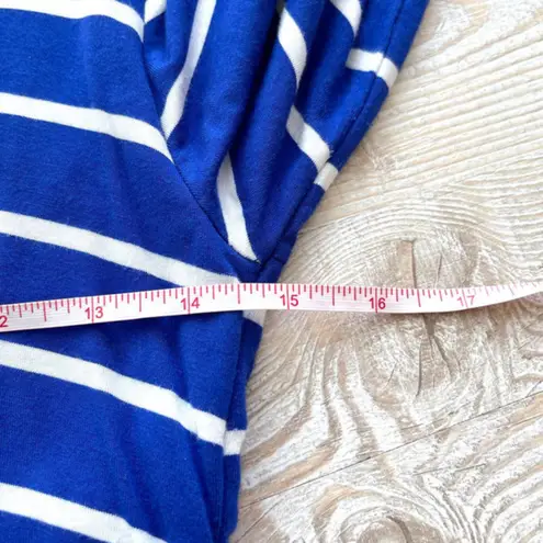 cupio  Long Sleeve Jersey Knit Layered Stripe‎ Dress | Blue/White XS