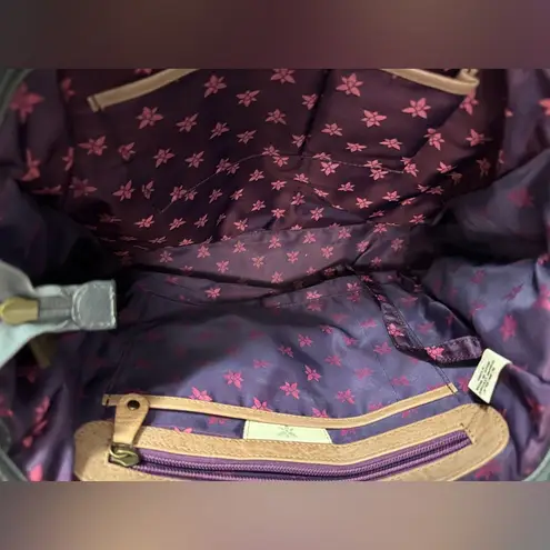 ANUSCHKA WILD MEADOW HAND PAINTED LEATHER SHOULDER TOTE PURSE like new condition Pink