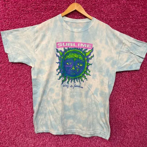 Sublime 40oz to Freedom Neon Sun Ska Rock Band Tie Dye XL