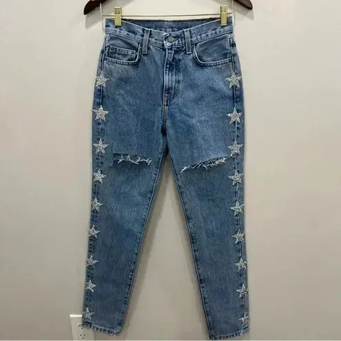 Carmar Alexander Ezra Rhinestone Star Jeans size 24 Blue