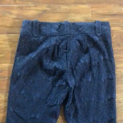 SW3 Bespoke Kensington Lace Flare Bell Bottom Pants Blue Size 4