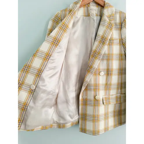 Sézane Sezane | | Veste Christie Jacket in Carreau Beige Ochre Bordeaux Sz 34/2