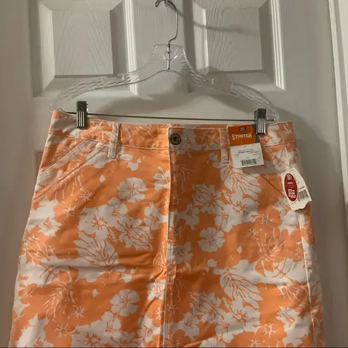 Faded Glory NWT  Y2K Orange Floral Jean Skirt size 6