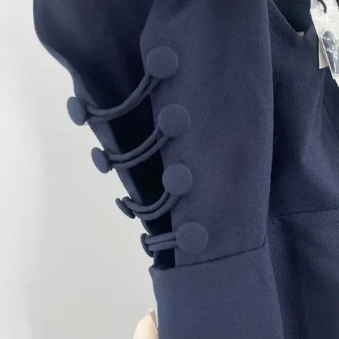 Fame and Partners Dress Size 0 Maxi Gown Navy Side Slit Buttons Evening NWT