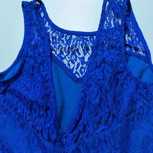 Ever Pretty Long dress size 10 royal blue long dress sweetheart neckline all over crochet