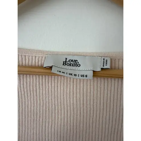 Love Bonito Knit Fitted Sweetheart Top Sweater size 6 Tan