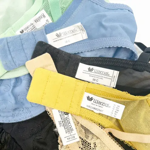 Wacoal Womens Bundle Lot (5) Dainty Sheer Lace Underiwre Bras Size 38C