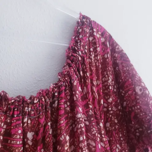 Free People  Fuchsia Combo Babydoll Mini Abstract Dress