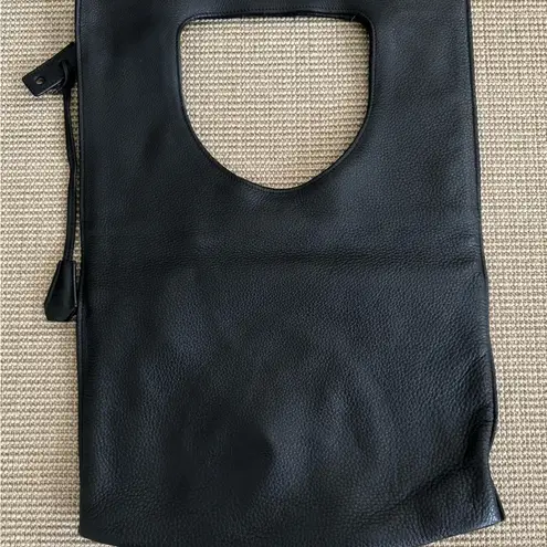 Tom Ford Grain Leather Flat Alix Black Padlock Zip Foldover Bag Clutch Handbag