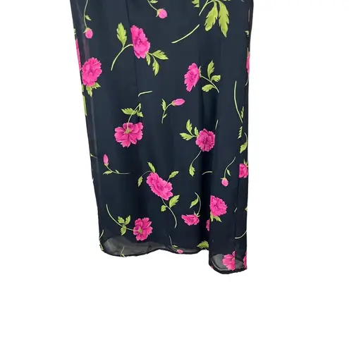 Jaclyn Smith Vintage 90s Floral Print Sleeveless Round Neck Knee Length Dress 6