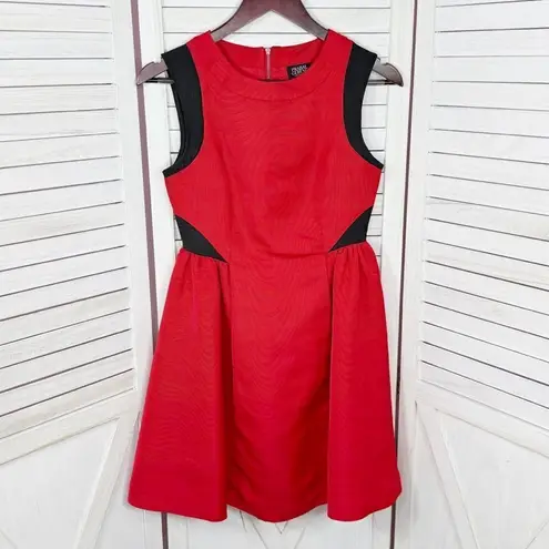 Prabal Gurung Target Colorblock Fit And Flare Sleeveless Party Mini Dress Red 2