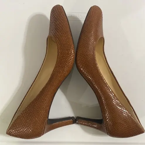 Ralph Lauren New Lauren  Harper brown snakeskin effect almond toe pumps size 8