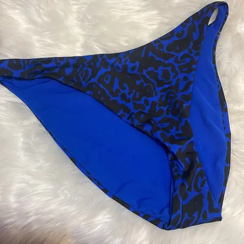 Topshop  bikini bottom Animal print Cobalt blue high cut New swimwear Sz 12