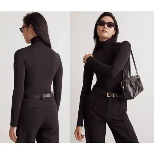 Madewell  | NWT | Turtleneck Thong Bodysuit | True Black | Sz XS | Minimalist