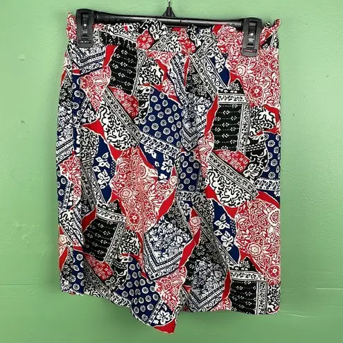 Vintage Roo Crossing Paisley Boho Shorts Pull On size small Red
