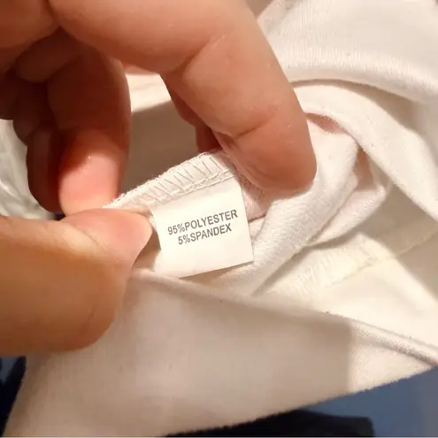 Striped Multicolor Long Sleeve Polyester and Spandex Shirt Medium White