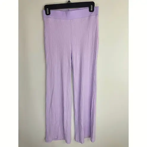 Jonathan Simkhai Celia Ribbed Knit Wide Leg Pants in Lavender SMALL NWT