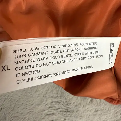 Stoosh Orange Cotton Gauze Blazer Jacket Pockets Casual Oversized XL