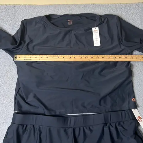 Honey Mark Swim Set 3XL Gray Sugar Skort & Rash Guard Top 2 Piece Set NEW Size undefined