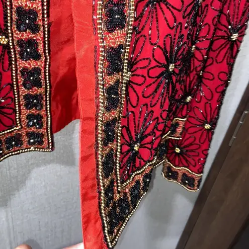 Papell Boutique evening beaded silk top