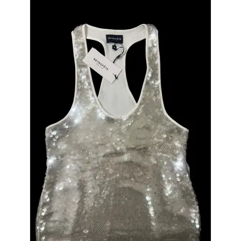 Retrofête Alondra Sequin Mini Dress Silver Ice Size Medium NWT
