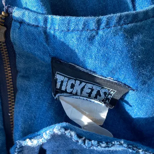 Vintage Tickets California Denim Long Sleeve Wide Leg Jumpsuit, Size 9/10 Blue