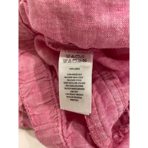 C&C California Drawstring Linen Pull On Sweat Shorts Pink Women's Size Medium - Image 5