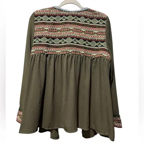 Arianna by Howard’s Sage green Lightweight Jacket with Tapestry Size L/XL Boho
