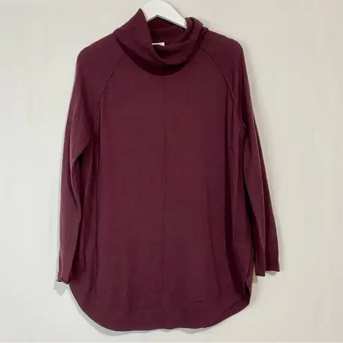 Caslon Women’s Cowl Neck Wool Blend Scoop Hem Sweater Purple Size Medium NWT