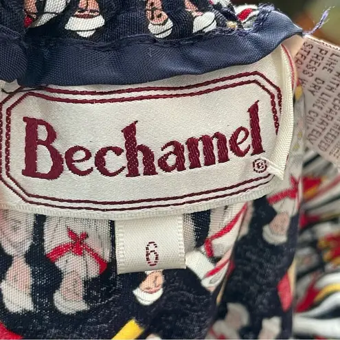 Bechamel Vintage MIDI Skirt Size 6 Navy Sailor Patriotic Military Pin Up Retro