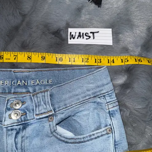 American Eagle 90s Lo Rise Skinny Kick Jeans Women 4 Light Wash Stretch Bootcut Blue Size undefined