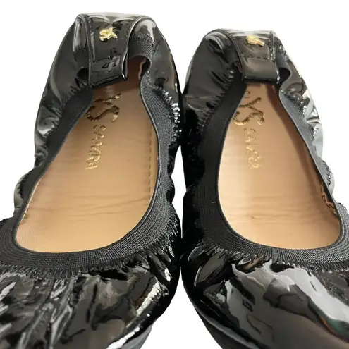 Yosi Samara Foldable Ballet Flat Black Patent Leather 5