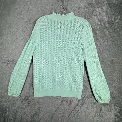 J. Crew Sweater Womens Medium Green Open Knit Fairy Bohemian Preppy Feminine