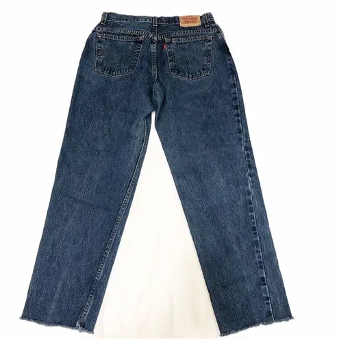 Levi's  Womens Size 12 Jeans Relaxed Taper 550 Raw Hem High Rise Vintage 90s Blue