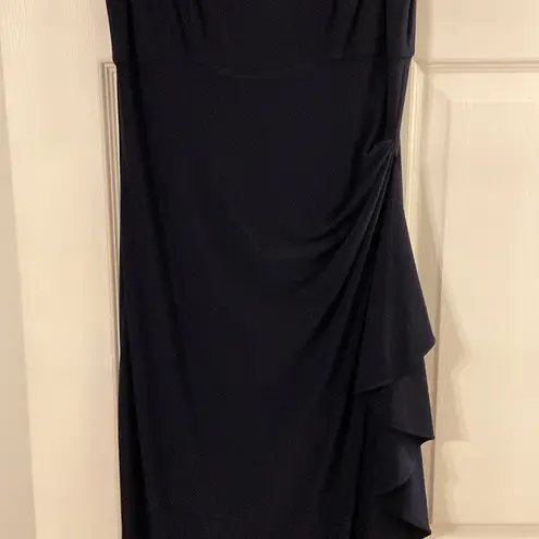 Alex Evenings ALEX Evening Dress size 6 length 53” bust 32” navy blue color all bids attached